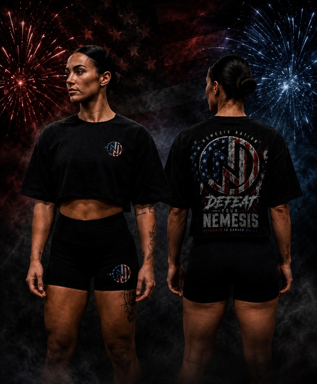 NEMESIS NATION Women’s Crop Tee – Freedom Edition
