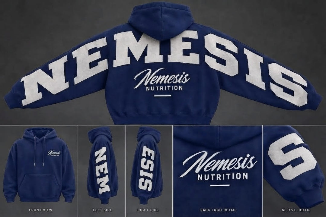 Nemesis Varsity Oversized Hoodie      Limited First Run                                PRE-ORDER // LIMITED FIRST RUN
Only 30 total being produced. Estimated arrival/shipping in approximately 2–3 weeks.