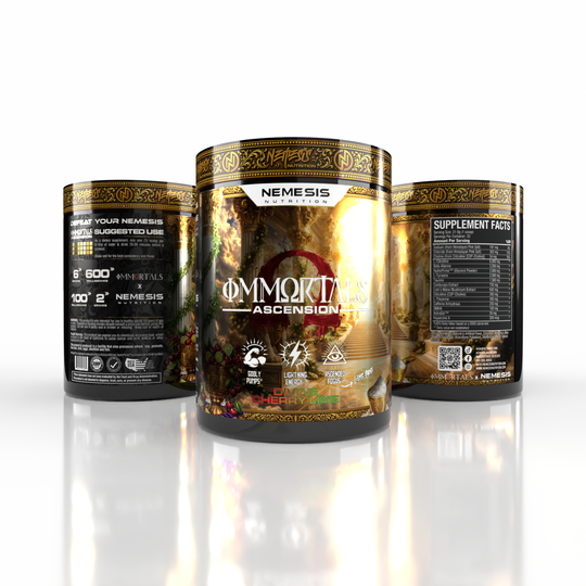 PRE ORDER NOW IMMORTALS × NEMESIS ASCENSION
Performance + Focus Pre Workout