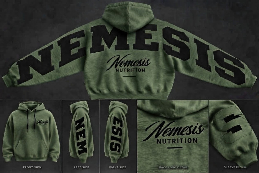 Nemesis Varsity Oversized Hoodie      Limited First Run                                PRE-ORDER // LIMITED FIRST RUN
Only 30 total being produced. Estimated arrival/shipping in approximately 2–3 weeks.