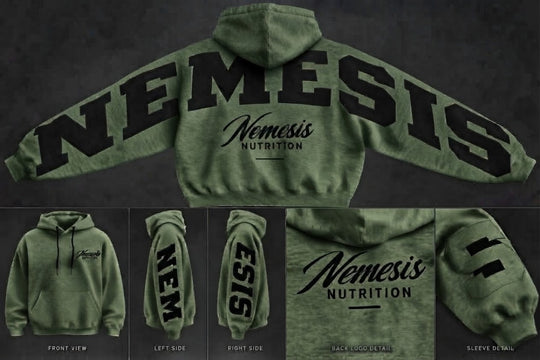 Nemesis Varsity Oversized Hoodie      Limited First Run                                PRE-ORDER // LIMITED FIRST RUN
Only 30 total being produced. Estimated arrival/shipping in approximately 2–3 weeks.
