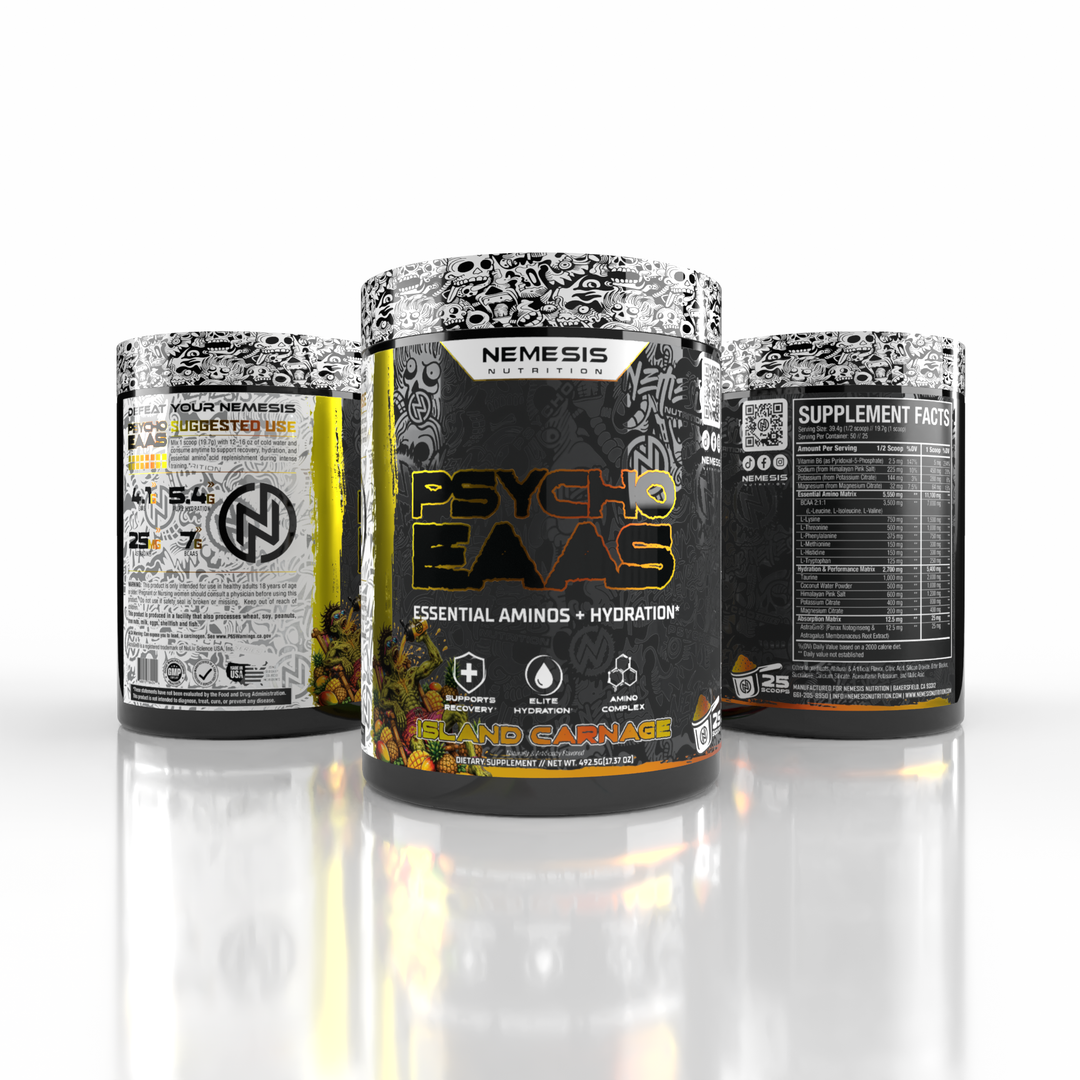 PSYCHO EAAs + HYDRATION
Essential Aminos. Elite Hydration. Anytime. Every Time.