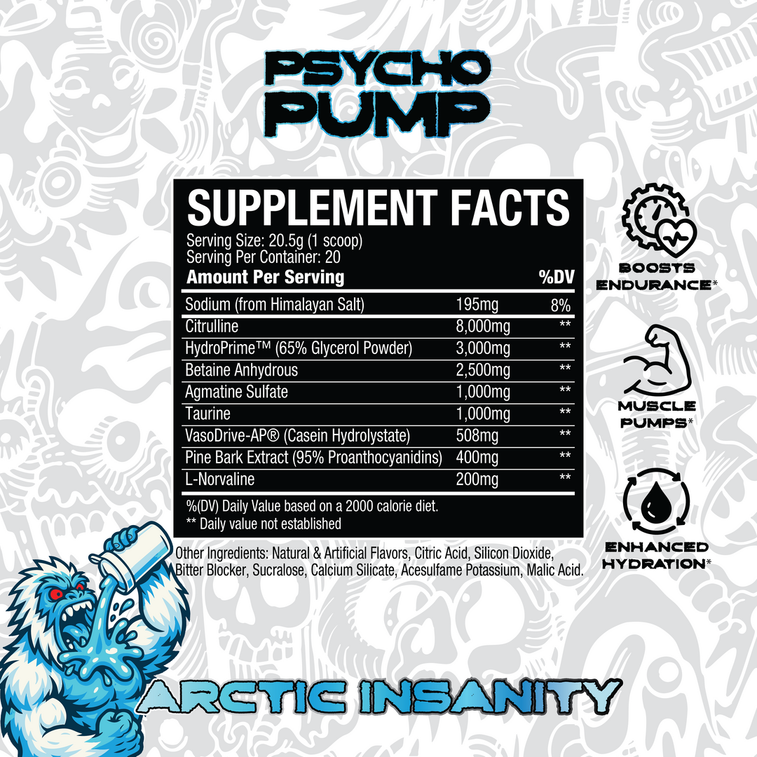 Psycho Pump Stim Free Pre-Workout - Arctic Insanity