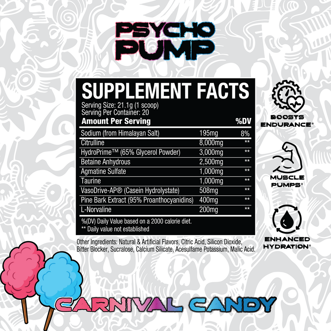 Psycho Pump Stim Free Pre-Workout - Carnival Candy