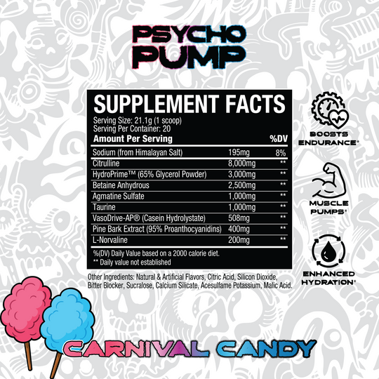 Psycho Pump Stim Free Pre-Workout - Carnival Candy